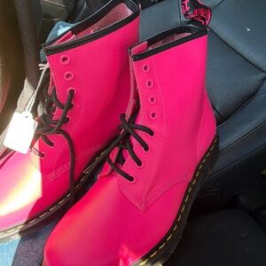 Dr. Martens Neon Pink Combat Boots